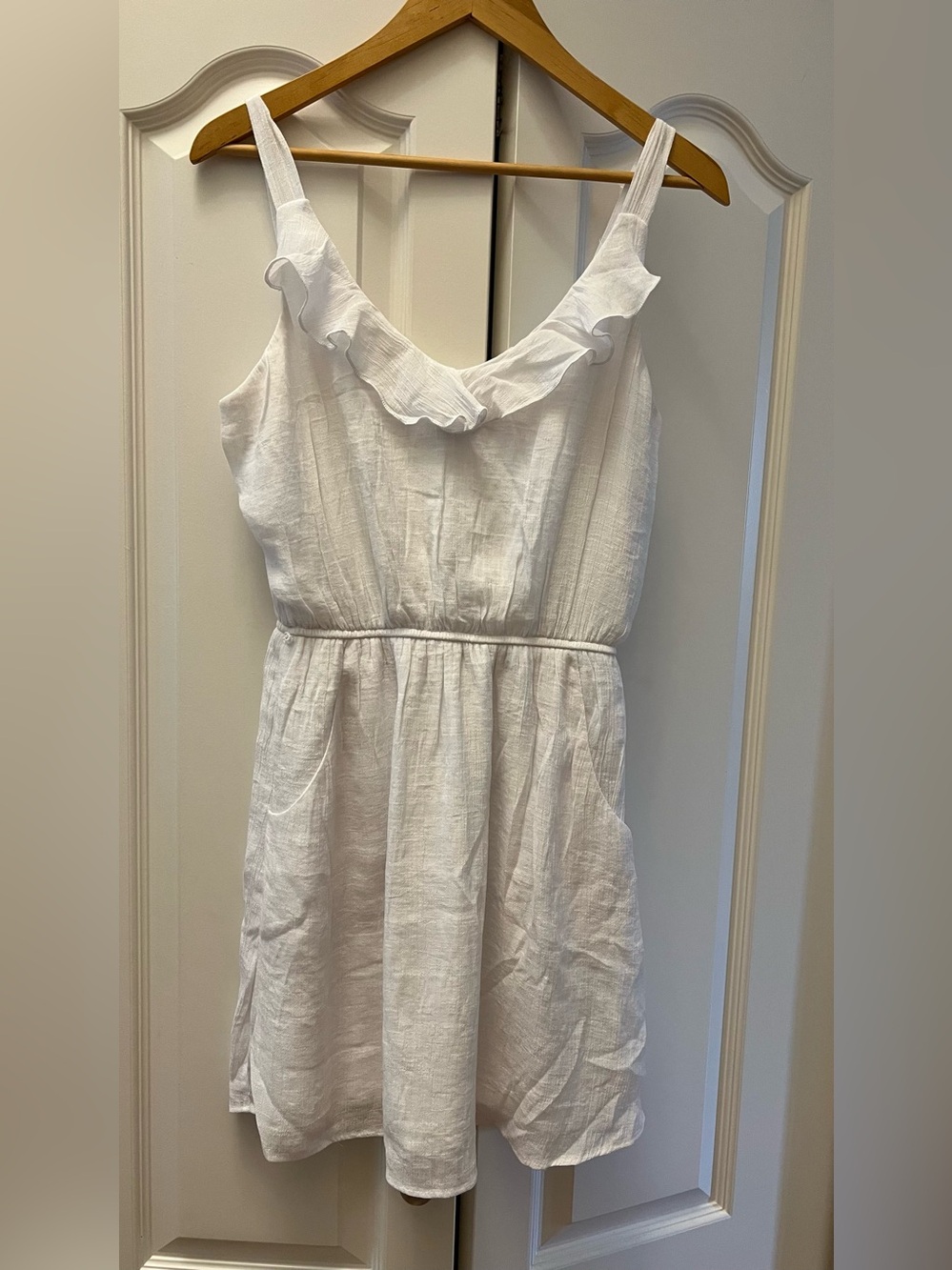 Speechless White Ruffle-Trim Sleeveless Sundress